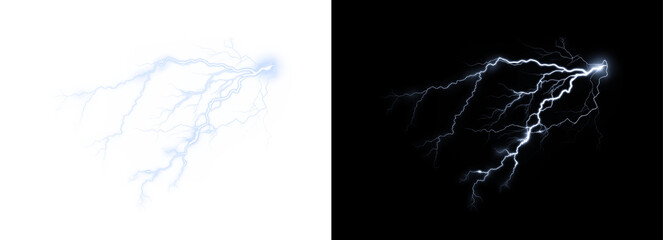 A thunder, overlay, lightning, storm, electric PNG. This thunder, lightning effect, creates a unique transparent PNG. Use it as an overlay for a dramatic weather scene.