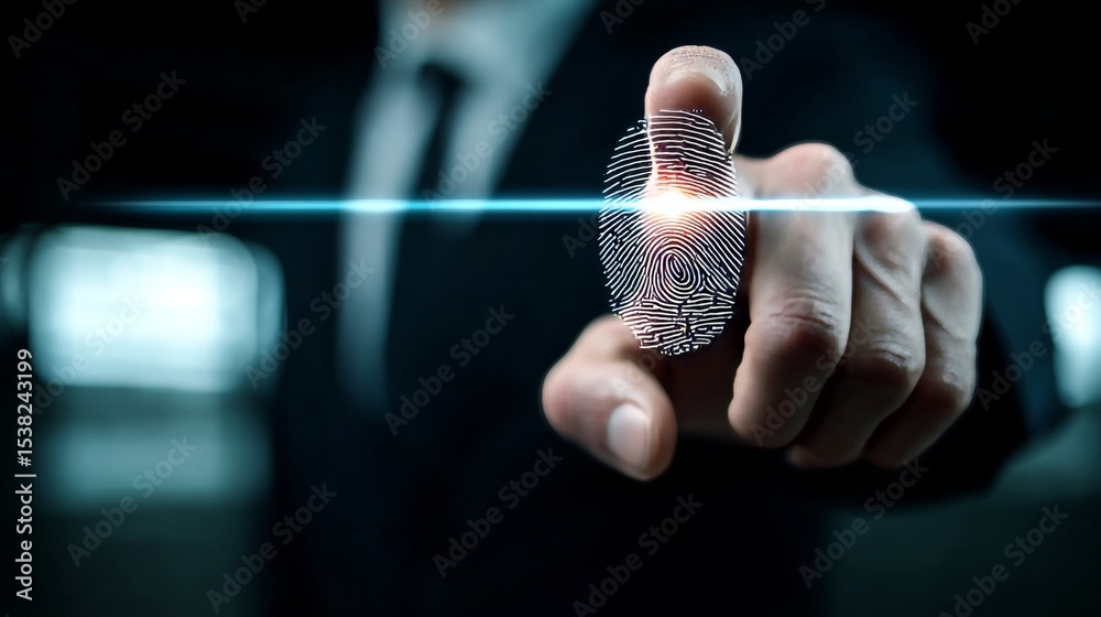 Poster digital biometrics technology for secure access verification and business authentication systems