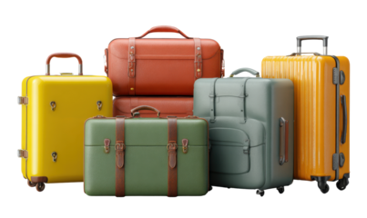 Assorted travel luggage displayed