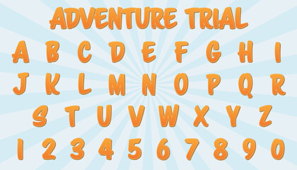 adventure trial editable text effect with modern and simple style