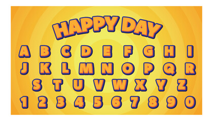 happy day editable text effect with modern and simple style