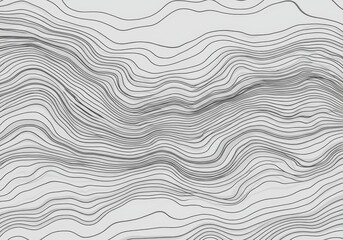 Fototapeta premium Abstract topographic contour lines on a white background create a flowing pattern