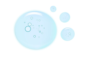 Cosmetic clear cream gel texture squeezed isolated on white background. Transparent serum drops close up