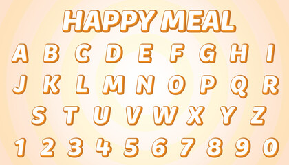 Happy meal editable text effect with modern and simple style