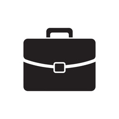 Simple black business briefcase vector illustration.