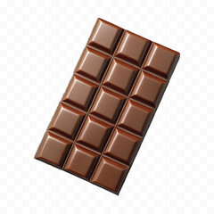 realistic 3d chocolate bar in different style isolated on transparent background