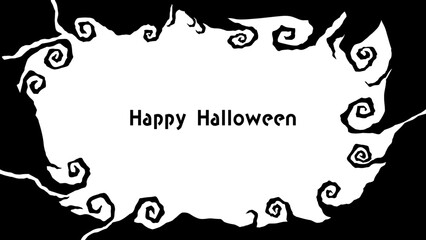 シンプルな枯れ木のシルエット_フレーム背景イラスト素材