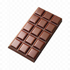 realistic 3d chocolate bar in different style isolated on transparent background
