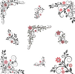 floral paper design with white background