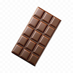 realistic 3d chocolate bar in different style isolated on transparent background