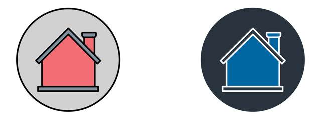 Home Icon – House or Main Navigation Symbol in Fill and Glyph Blue Style

