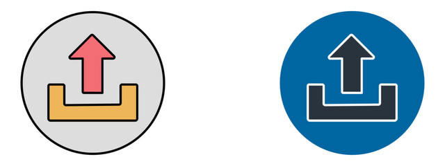 Up Arrow Icon – Direction or Upload Symbol in Fill and Glyph Blue Style
