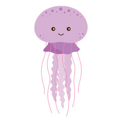 cute jellyfish flat illustration