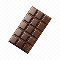 realistic 3d chocolate bar in different style isolated on transparent background