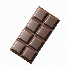 realistic 3d chocolate bar in different style isolated on transparent background