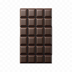 realistic 3d chocolate bar in different style isolated on transparent background