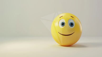 Yellow 3D Smiling Face on White – a cheerful and playful visual. The vibrant yellow smiley pops against the clean white background, radiating positivity and modern charm.