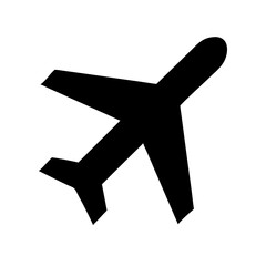 Obraz premium Airplane Silhouette in Black for Travel Blogs, Aviation Websites, Transportation Design, Graphic Elements, and Social Media Content 