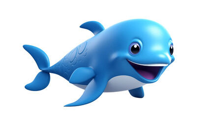 Cheerful Cartoon Dolphin Ocean Animal 3D Render