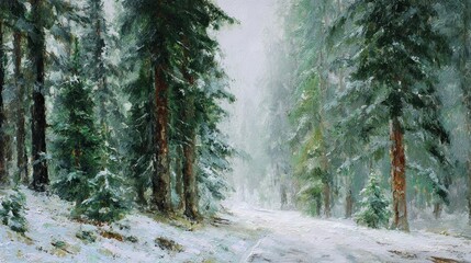 Serene early morning in a small town with misty streets and soft sunlight, atmospheric oil painting with gentle brushstrokes capturing tranquil light and peaceful urban stillness


