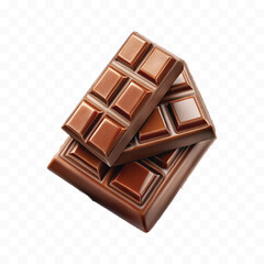 realistic 3d chocolate bar in different style isolated on transparent background