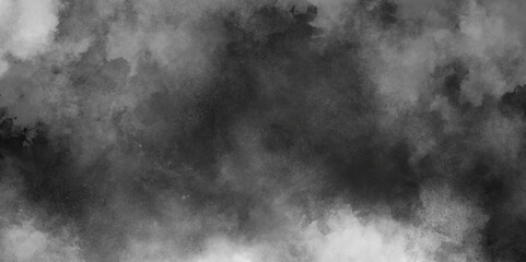 Abstract white and gray isolated cloud cumulus clouds. Gray aquarelle painted realistic fog or mist smoky textured canvas design. White and ash messy wall stucco texture background.