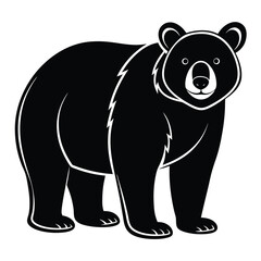 Fototapeta premium Wild Bear Silhouette Graphic in Solid Black Format