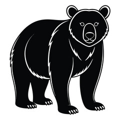 Fototapeta premium Bold Bear Silhouette in Side Walking Pose