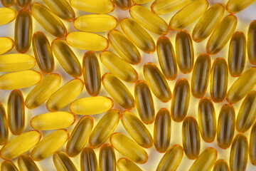 Fish oil Omega 3 capsules with EPA and DHA, vitamin D3, vitamin E, vitamin.