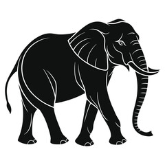 Fototapeta premium Classic Elephant Silhouette Graphic for Jungle and Nature Themes