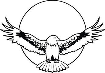 Classic Eagle Shape Vector Illustration
