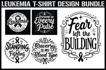 Fototapeta premium Leukemia Awareness T-Shirt Design Bundle 