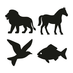 A high-quality vector illustration of a wild animal, designed in a modern flat style. The image features clean lines, bold colors, and is ideal for use in logos, educational materials, children’s book