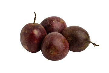passion fruit, four pieces on transparent background.