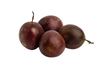 passion fruit, four pieces on transparent background.