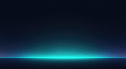 Dark background, vibrant teal light at base