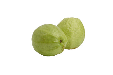 two guavas isolated on transparent background.