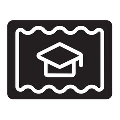 diploma glyph icon