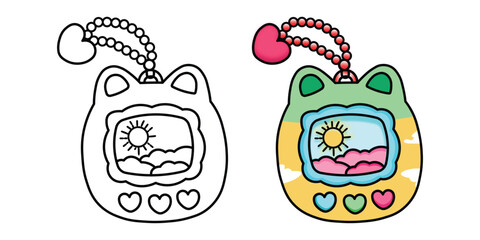 Sweet Cutie, Hand Drawing, Holiday Coloring Fun, Vector illustration, hand-drawn, flat design illustration, Bold Easy Coloring, Cute and Groovy Designs for Relaxation,	
