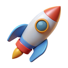 3D Rocket Startup Icon