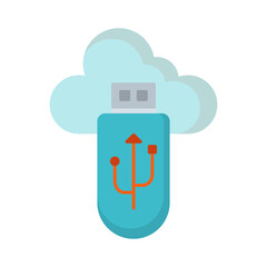 Usb Cloud Vector Icon