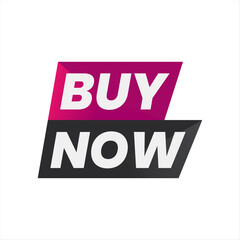 Modern Vector Banner with Buy Now Text and Colorful Geometric Elements. Black and Pink Editable Banner.