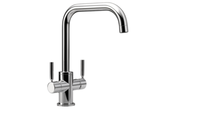 Sleek Chrome Kitchen Faucet with Dual Handles Modern Design