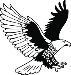 Soaring Eagle Artwork Vector Illustration
