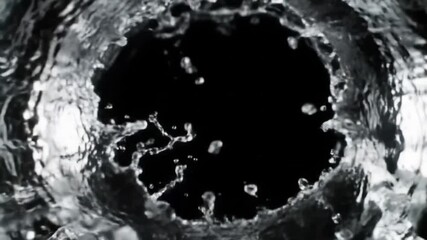 Water splash on black background in slow motion - Powered by Adobe