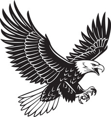Fototapeta premium Bald Eagle in Flight Soaring Icon of Freedom