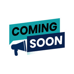 Minimalist Coming Soon Layout Featuring Colorful Ribbons and Geometric Forms on a Plain White Canvas. Editable Banner.