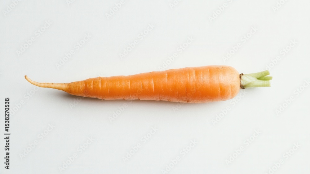 Poster fresh carrot lying flat on white background in studio