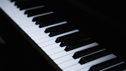 close up of piano keys
