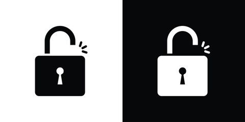 Unlock icon vector design template elegant style